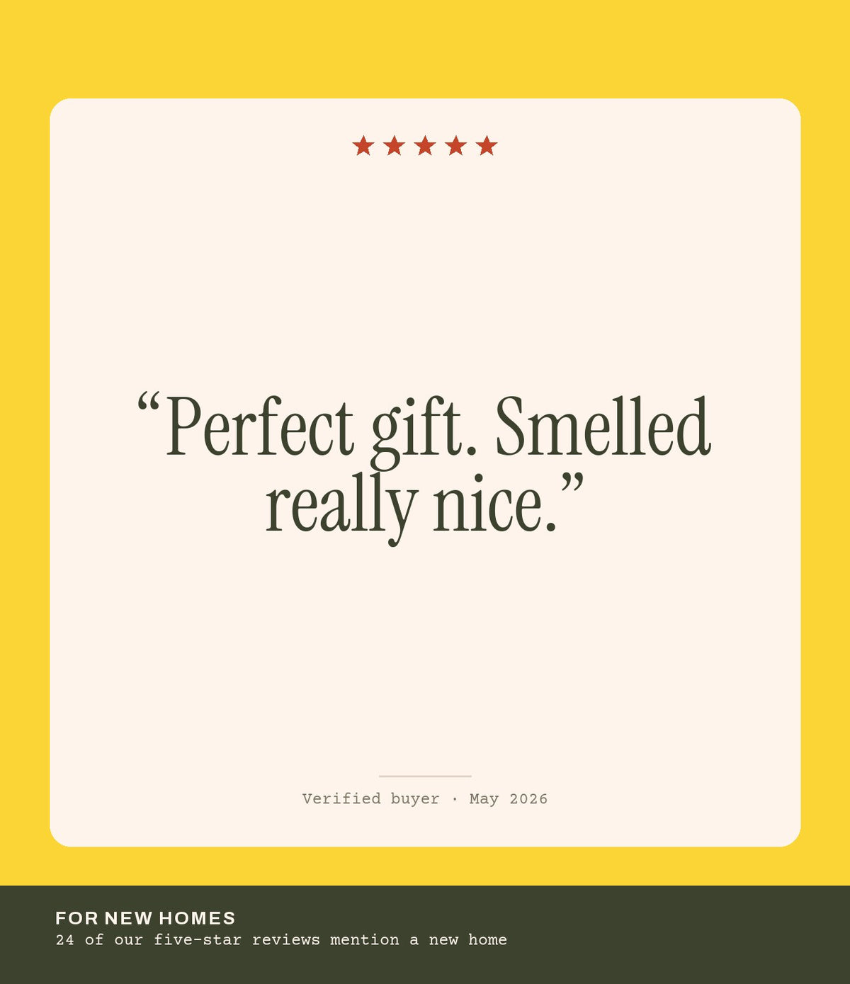 Verified buyer review: Perfect gift. Smelled really nice.
