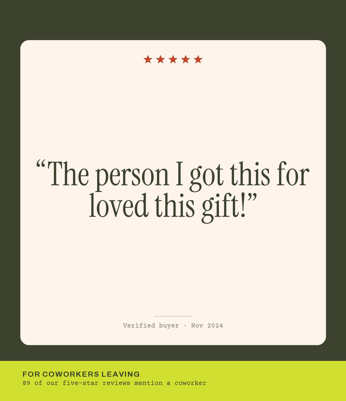 Verified buyer review: The person I got this for loved this gift!