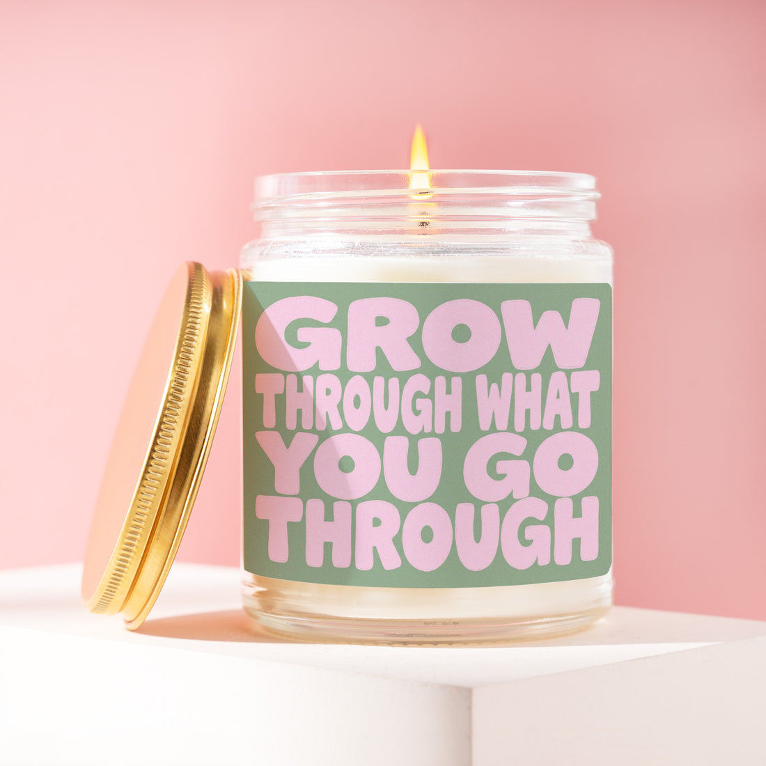 Thinking of You Candle, Thinking of You Gift, Grow Through What You Go Through, Gift for Friend, Get Well Soon Gift, Support Gift Idea R107