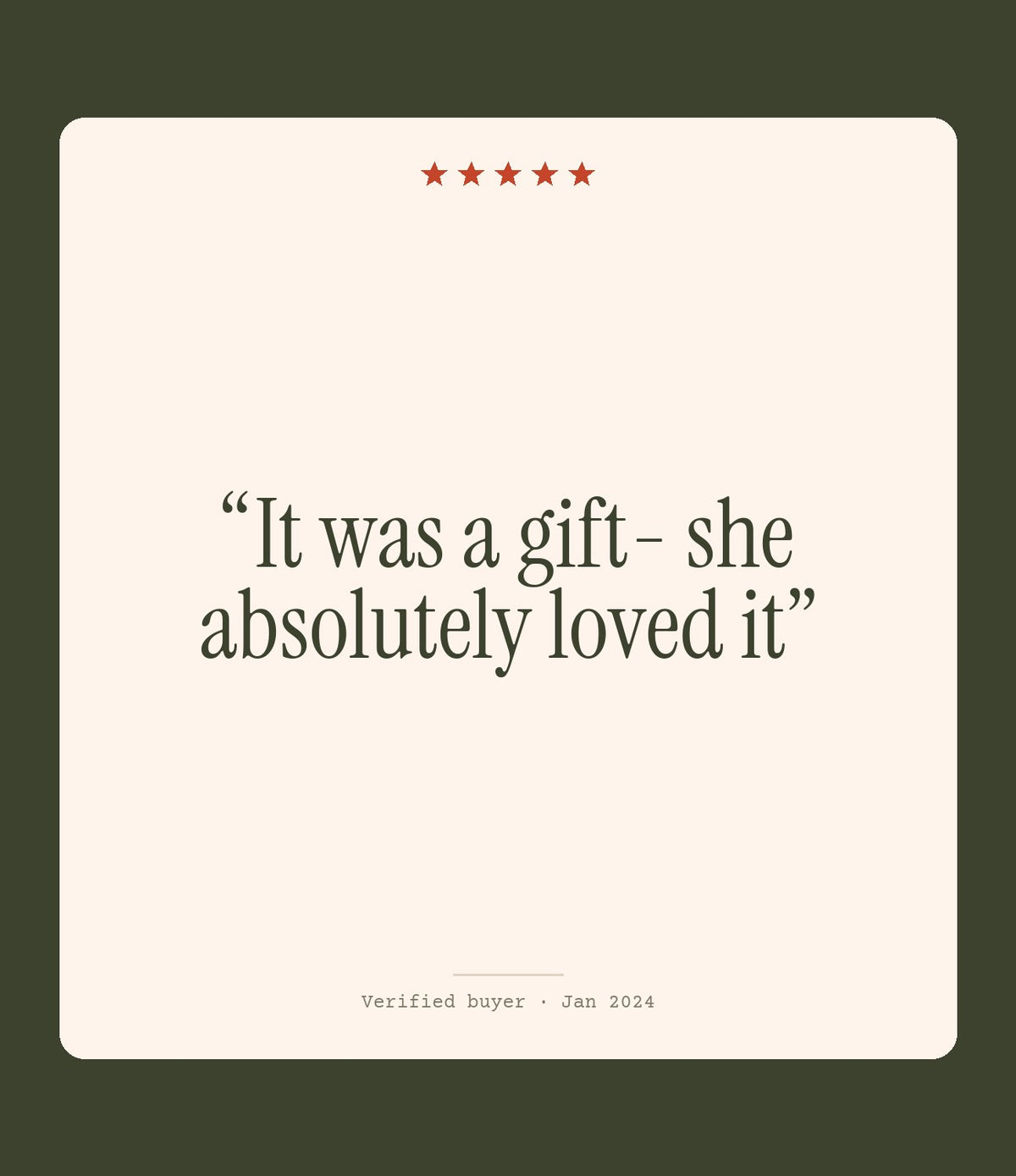 Verified buyer review: It was a gift- she absolutely loved it