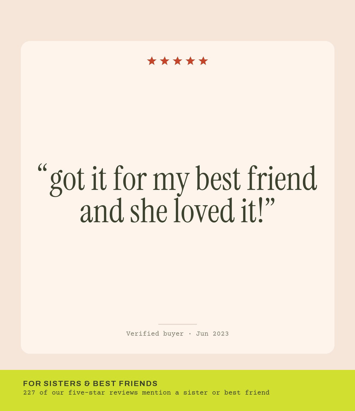 Verified buyer review: got it for my best friend and she loved it!