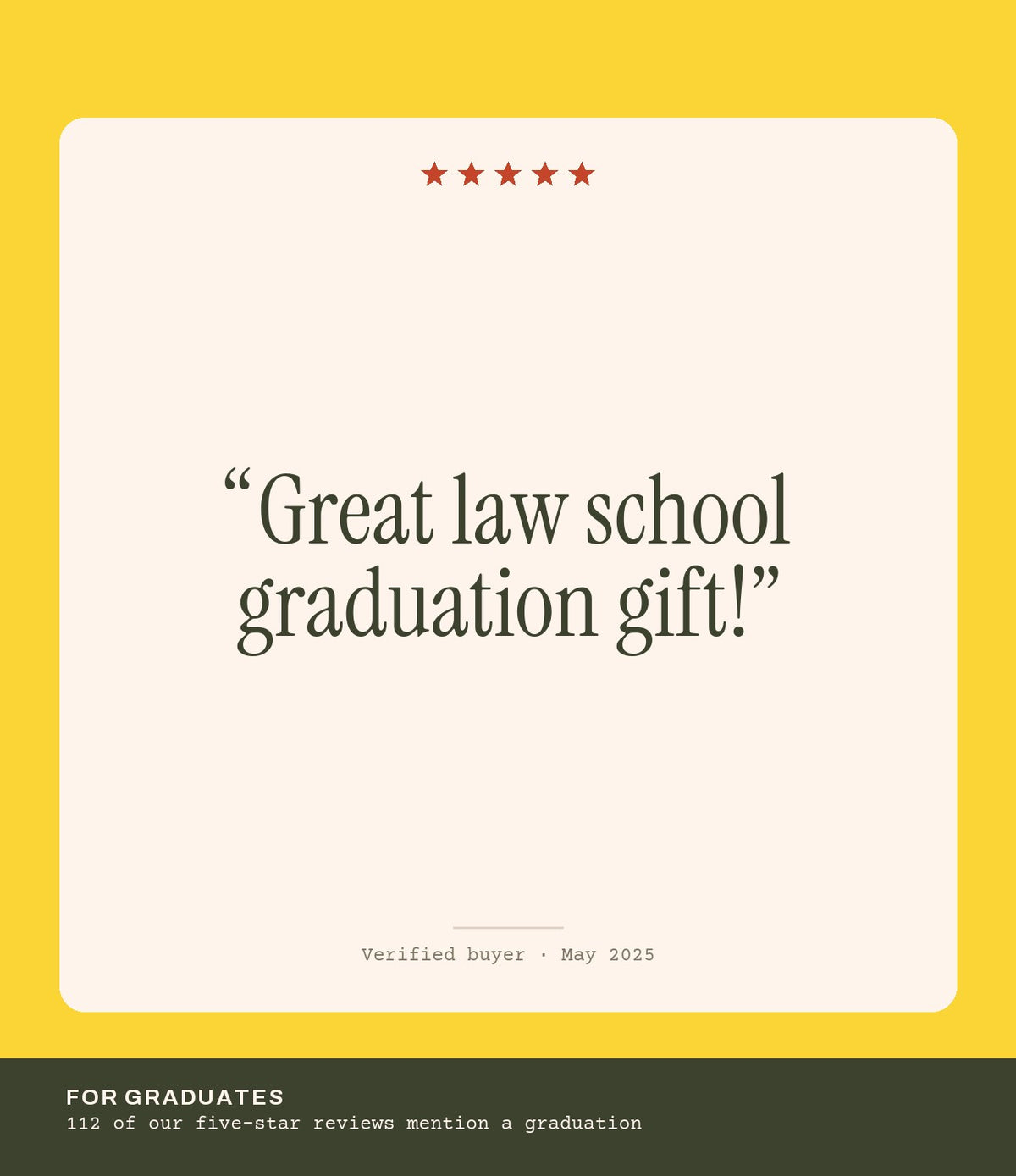 Verified buyer review: Great law school graduation gift!