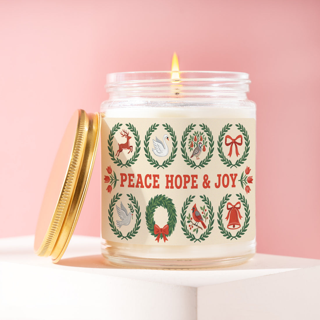 Twelve Days of Christmas Candle, Christmas Gift for Her, Twelve Days Gifts, Peace Hope & Joy, Partridge in a Pear Tree, Secret Santa R509