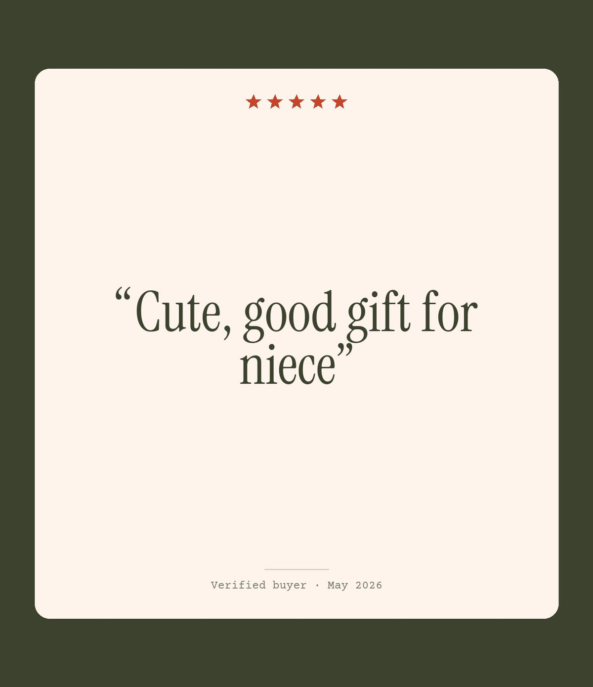 Verified buyer review: Cute, good gift for niece