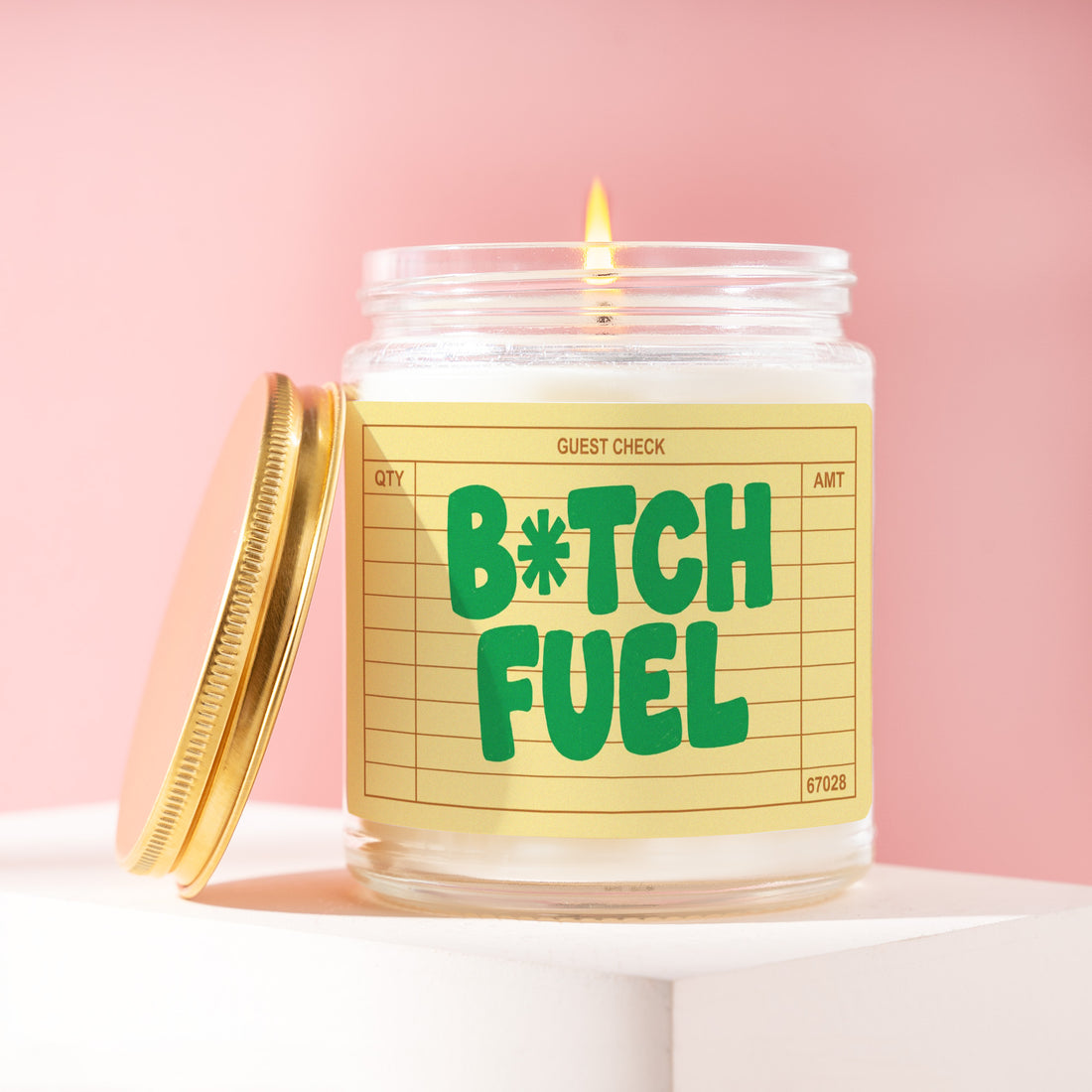 Bitch Fuel Candle, Funny Coffee Gift for Her, Diner Receipt Retro Birthday Present, Sarcastic Office Humor for Coworker R056