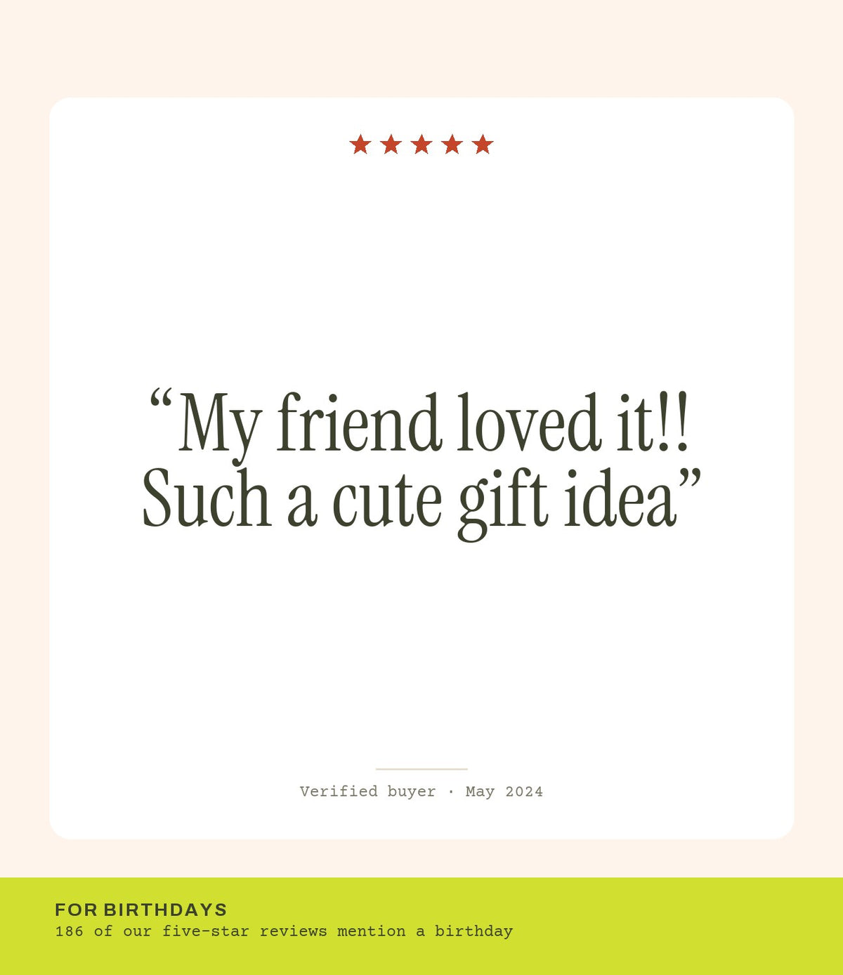 Verified buyer review: My friend loved it!! Such a cute gift idea