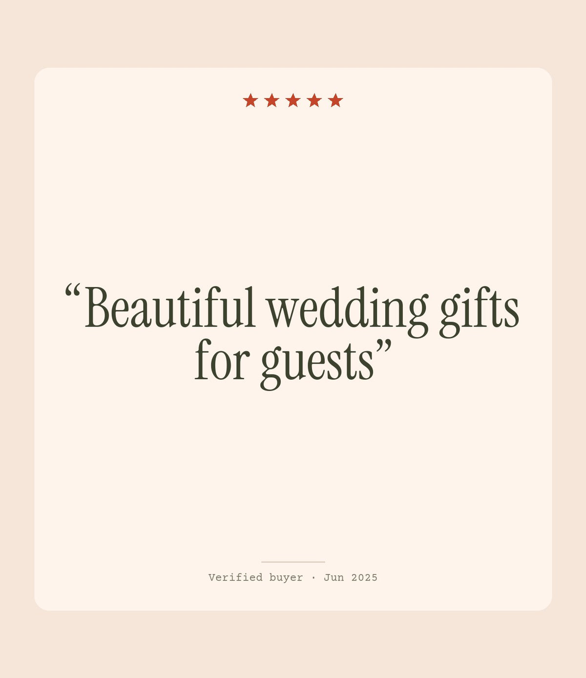 Verified buyer review: Beautiful wedding gifts for guests