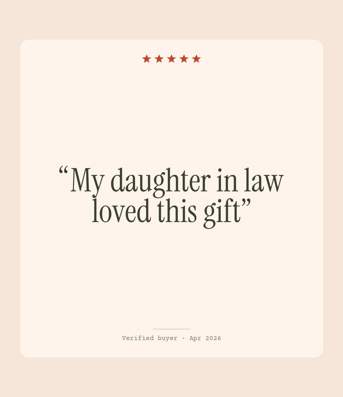 Verified buyer review: My daughter in law loved this gift