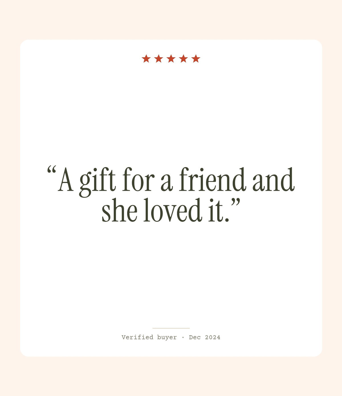 Verified buyer review: A gift for a friend and she loved it.