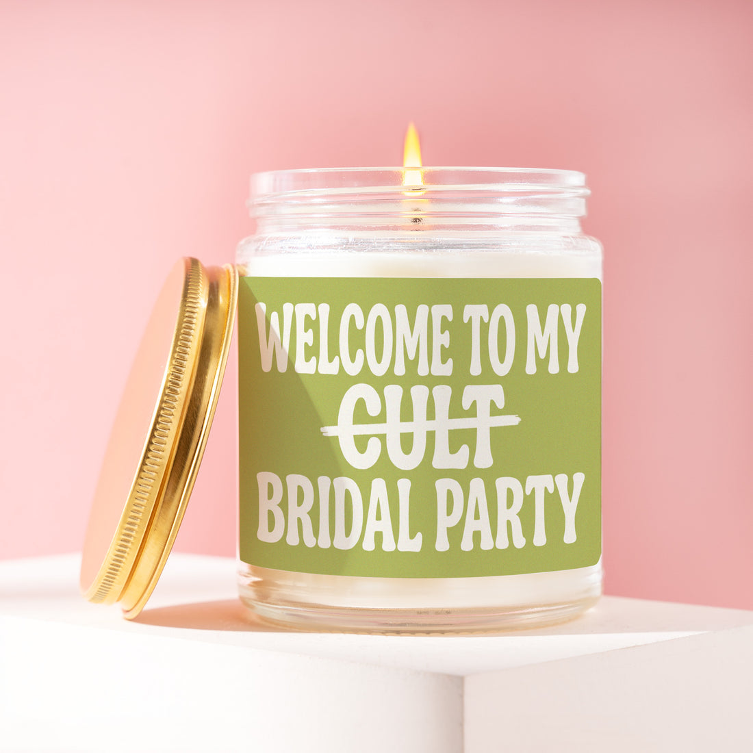 Sage Green Bridesmaid Candle, Proposal Gift, Welcome To My Cult Bridal Party, Matcha Wedding Colors, Eucalyptus Theme Decor, Sister R345