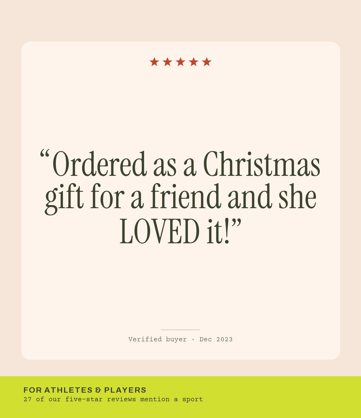 Verified buyer review: Ordered as a Christmas gift for a friend and she LOVED it!