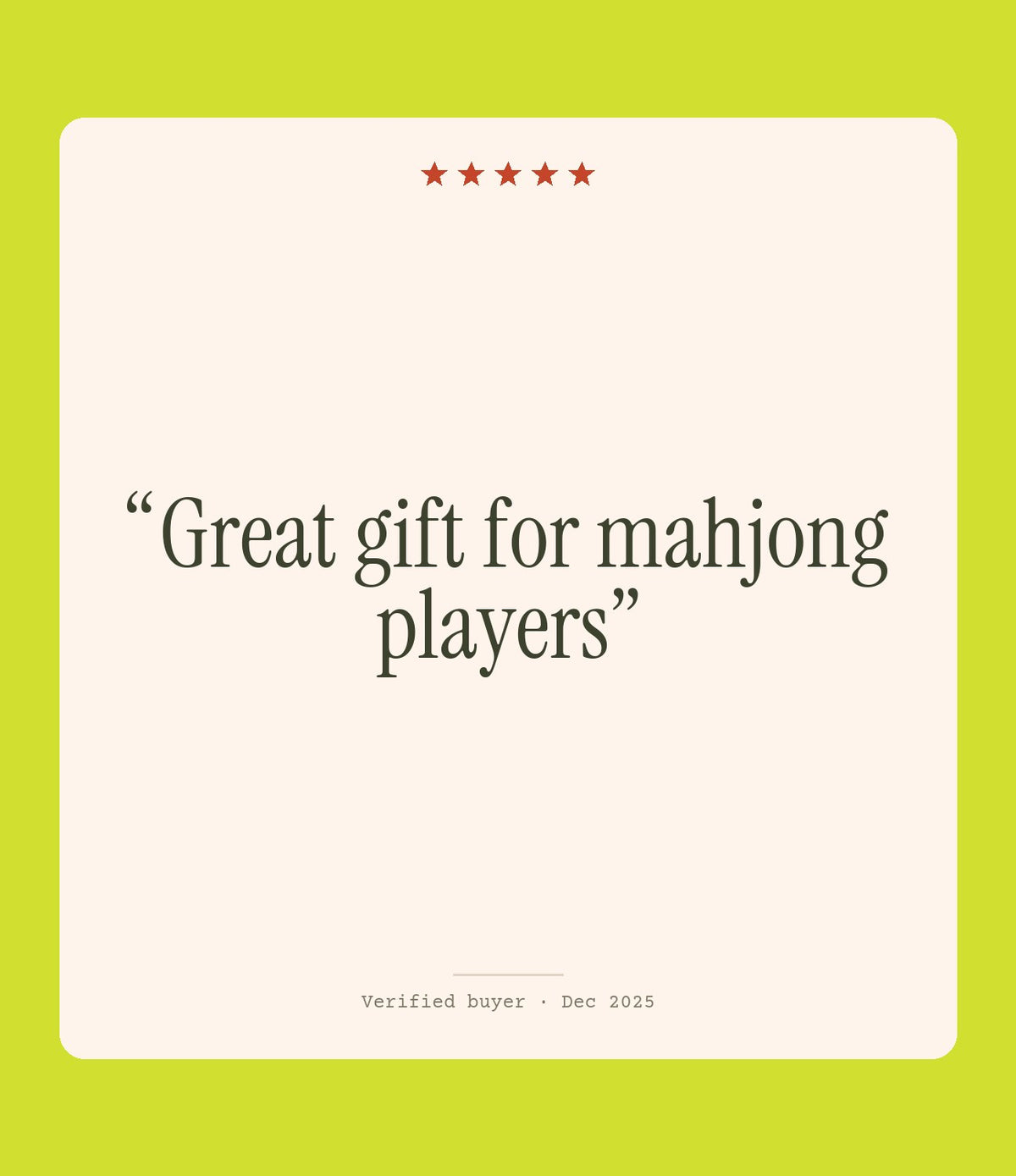 Verified buyer review: Great gift for mahjong players