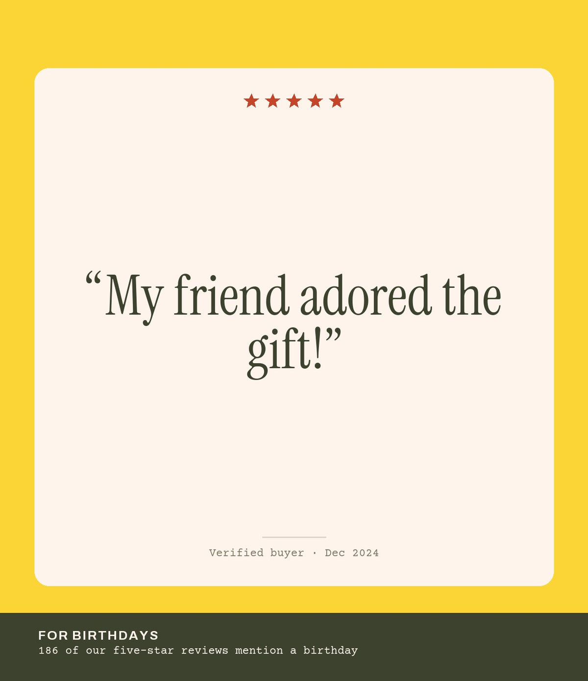 Verified buyer review: My friend adored the gift!