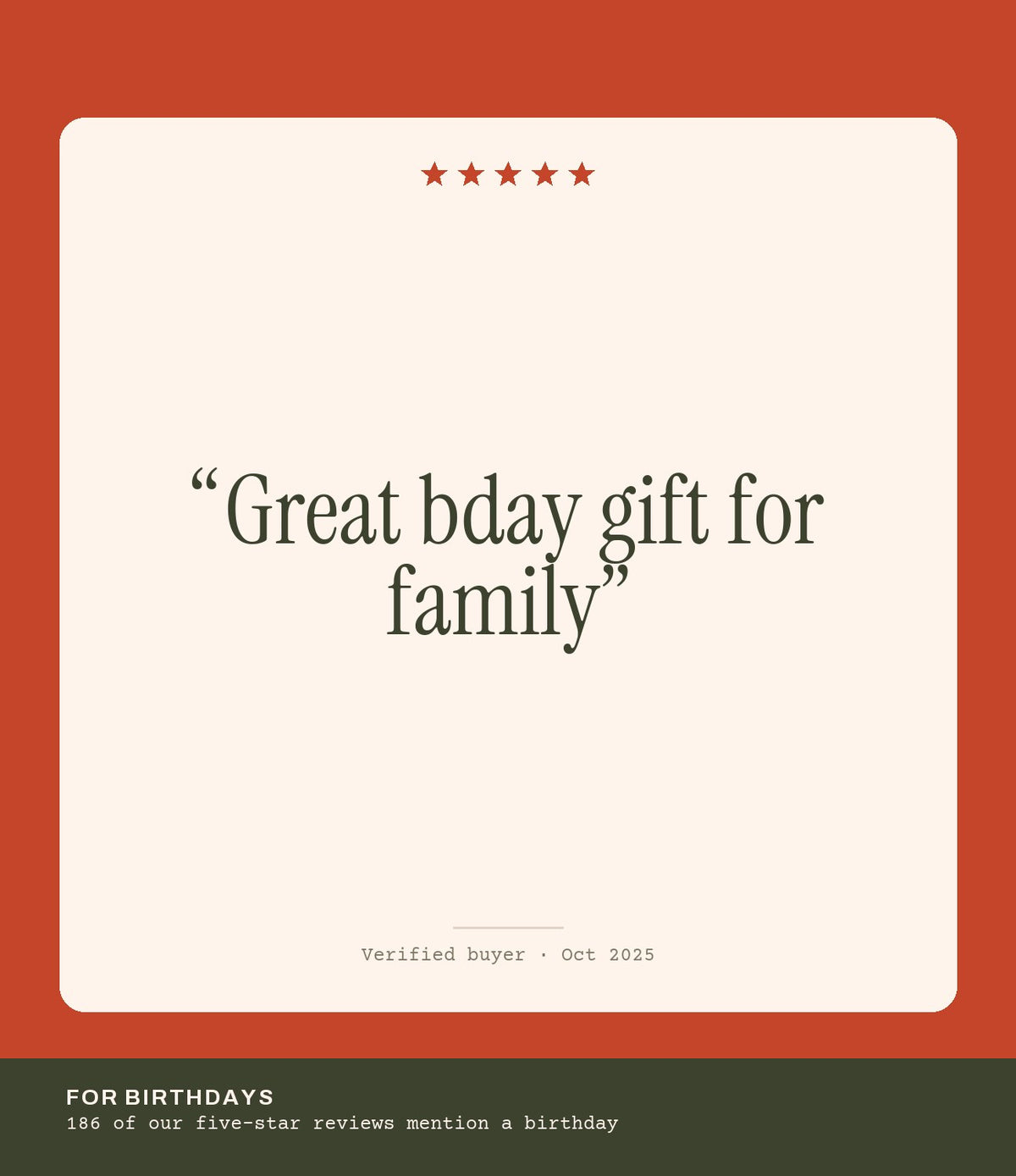 Verified buyer review: Great bday gift for family