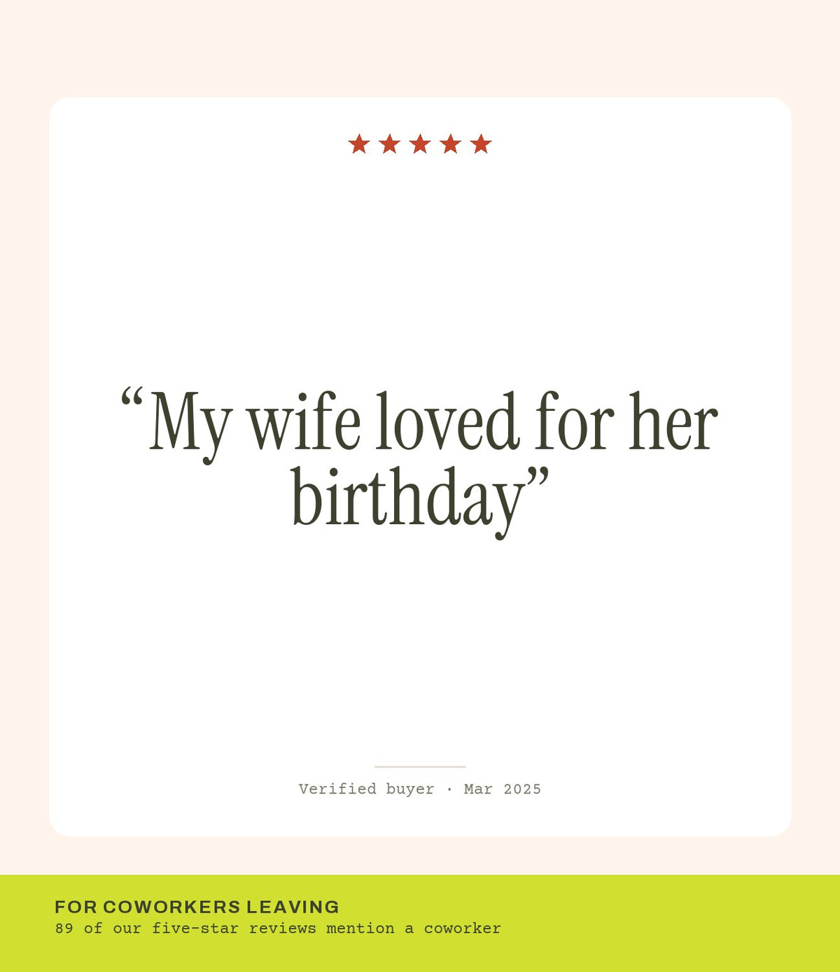Verified buyer review: My wife loved for her birthday