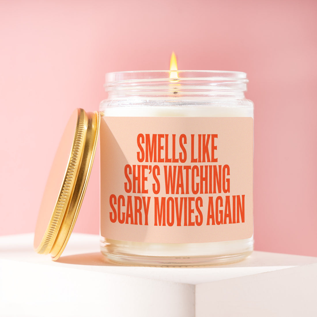 Horror Movie Candle, Smells Like She's Watching Scary Movies Again, Horror Fan Gift for Her, Scary Movie Gifts, Horror Birthday Gift R373