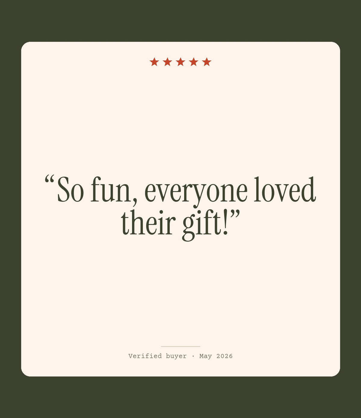 Verified buyer review: So fun, everyone loved their gift!