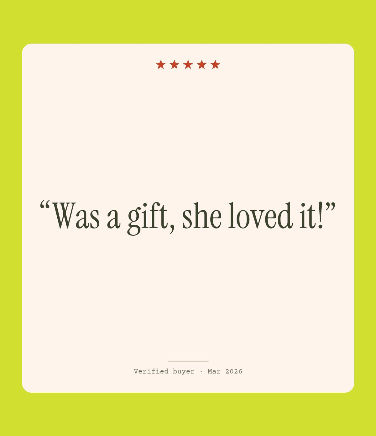 Verified buyer review: Was a gift, she loved it!