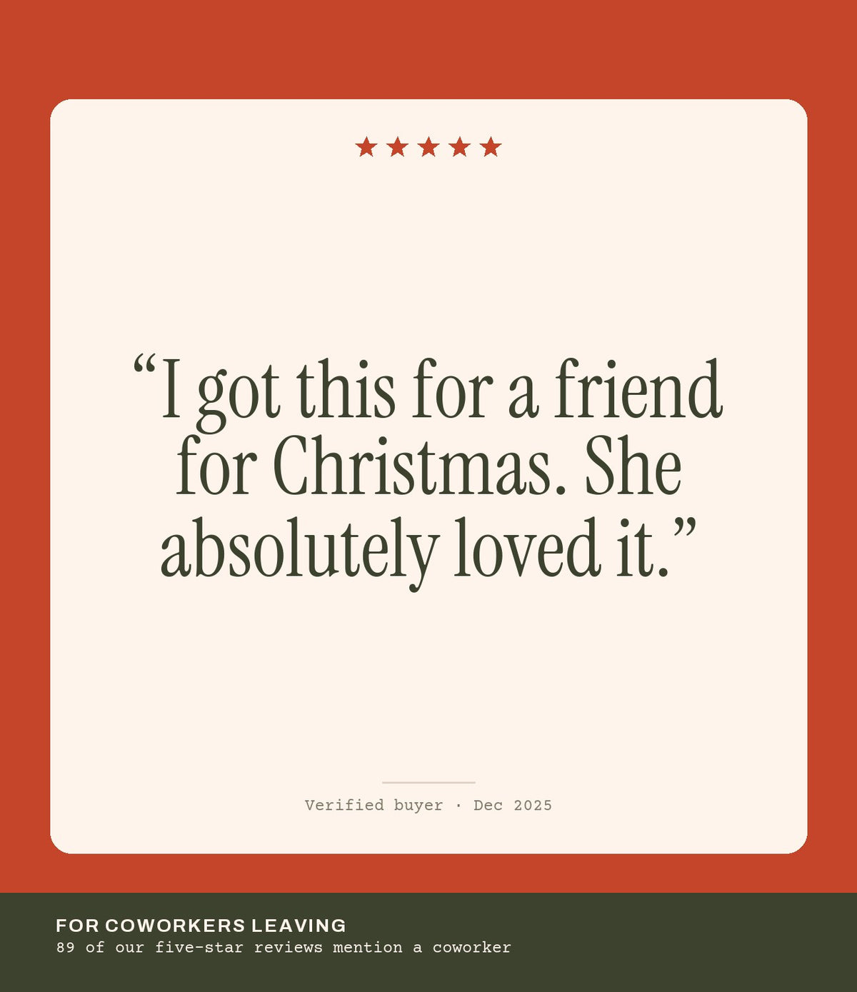 Verified buyer review: I got this for a friend for Christmas. She absolutely loved it.