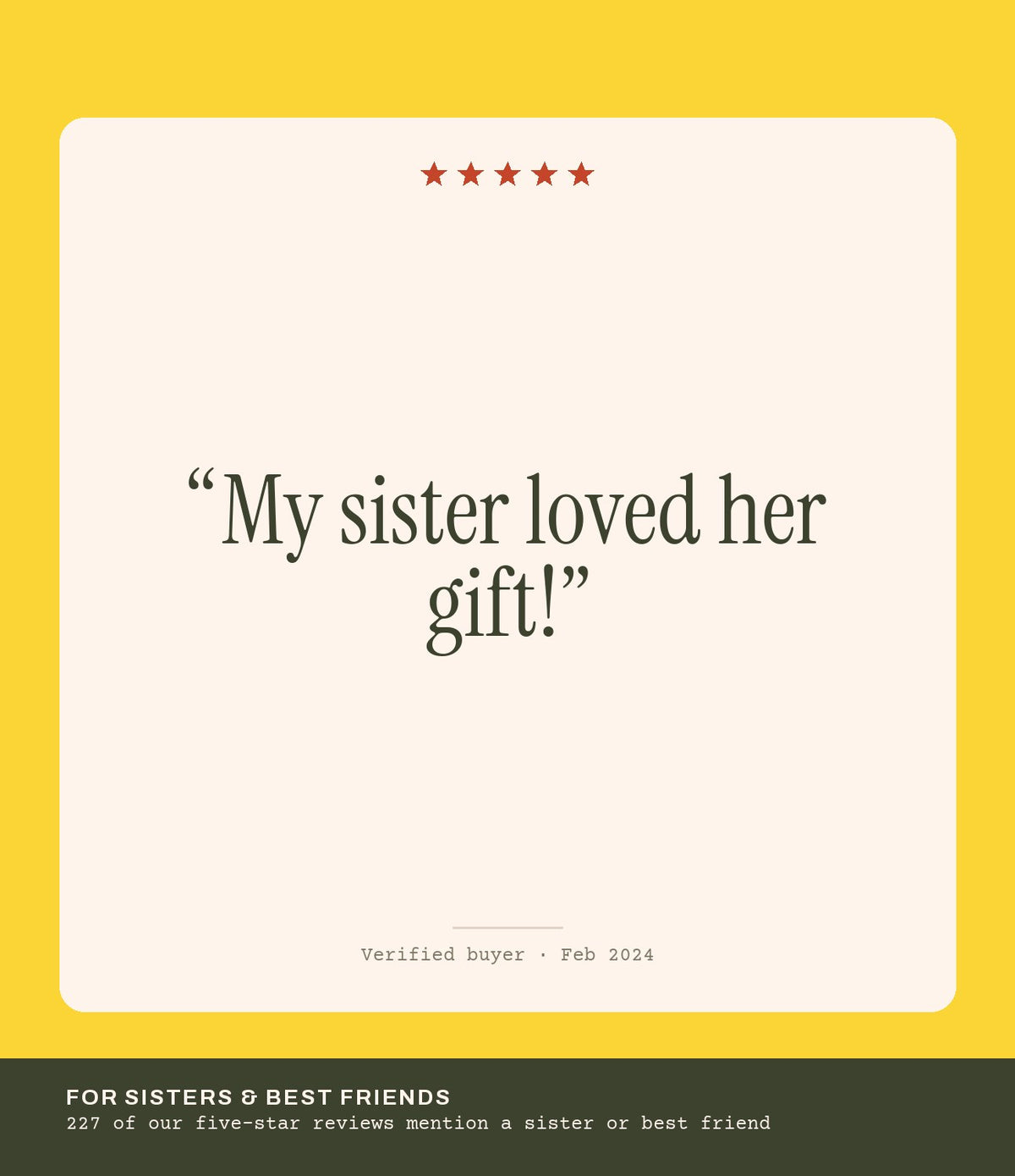 Verified buyer review: My sister loved her gift!