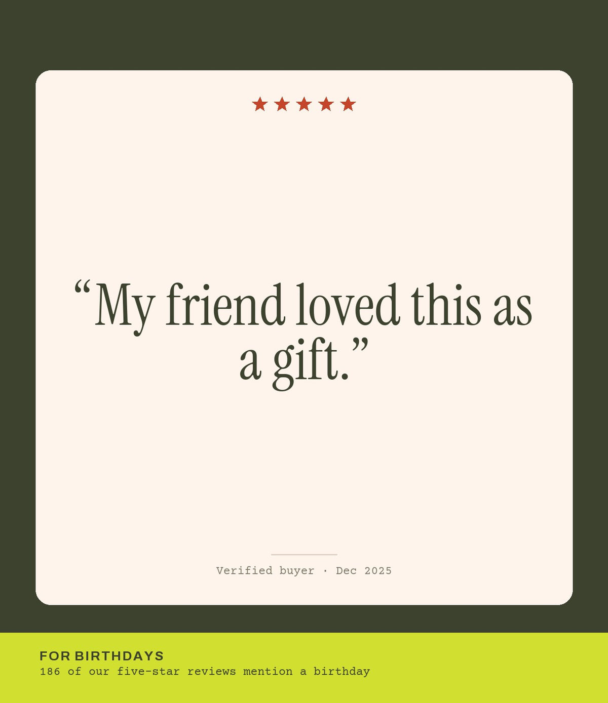 Verified buyer review: My friend loved this as a gift.
