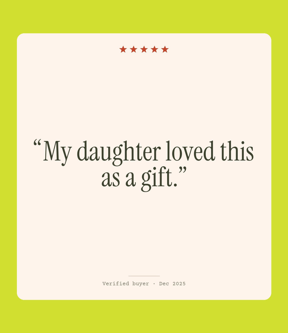 Verified buyer review: My daughter loved this as a gift.