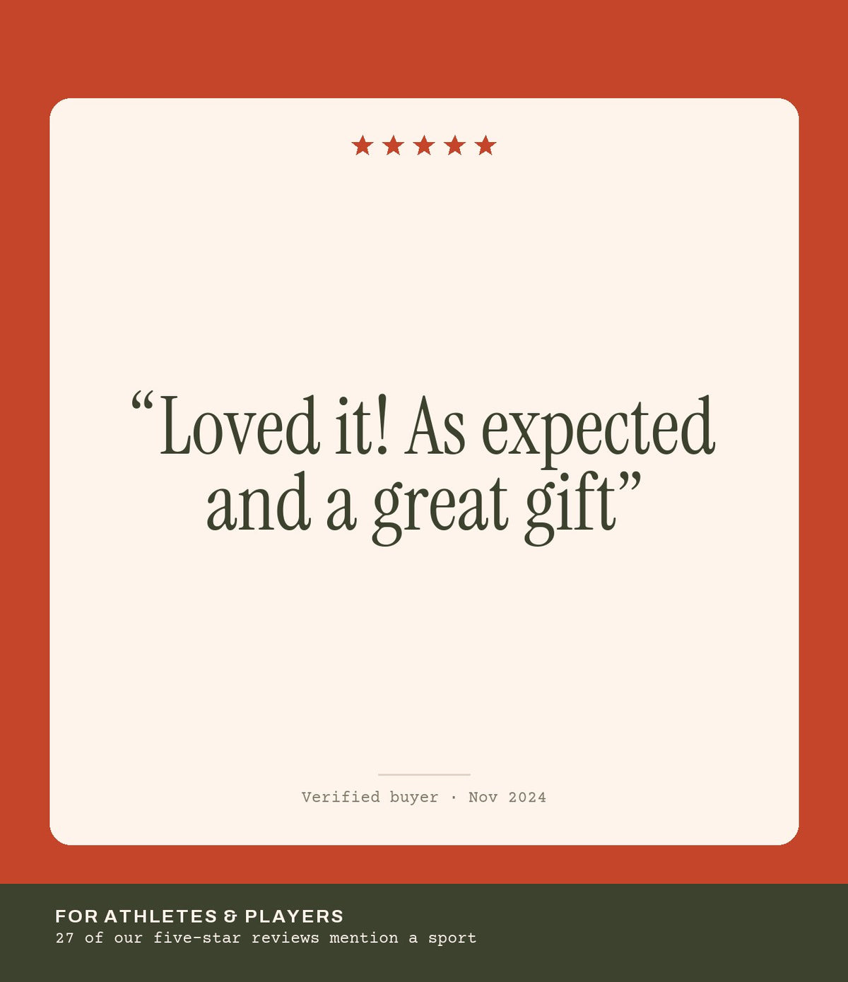 Verified buyer review: Loved it! As expected and a great gift