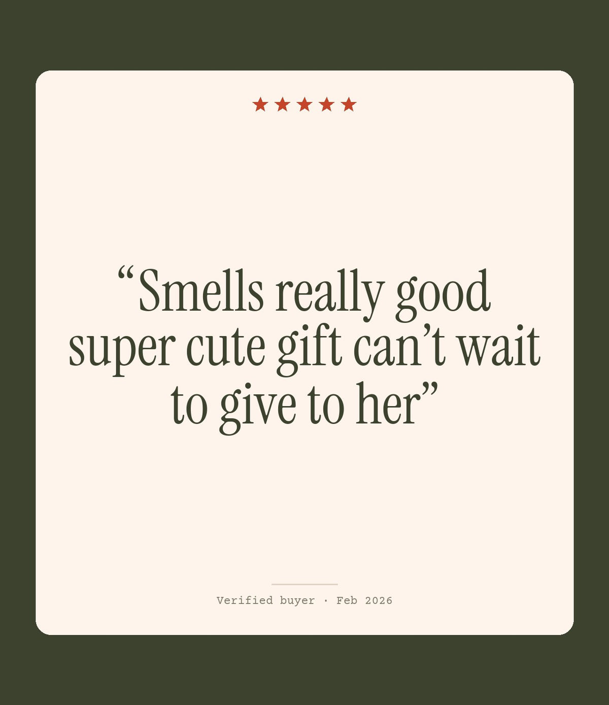 Verified buyer review: Smells really good super cute gift can’t wait to give to her