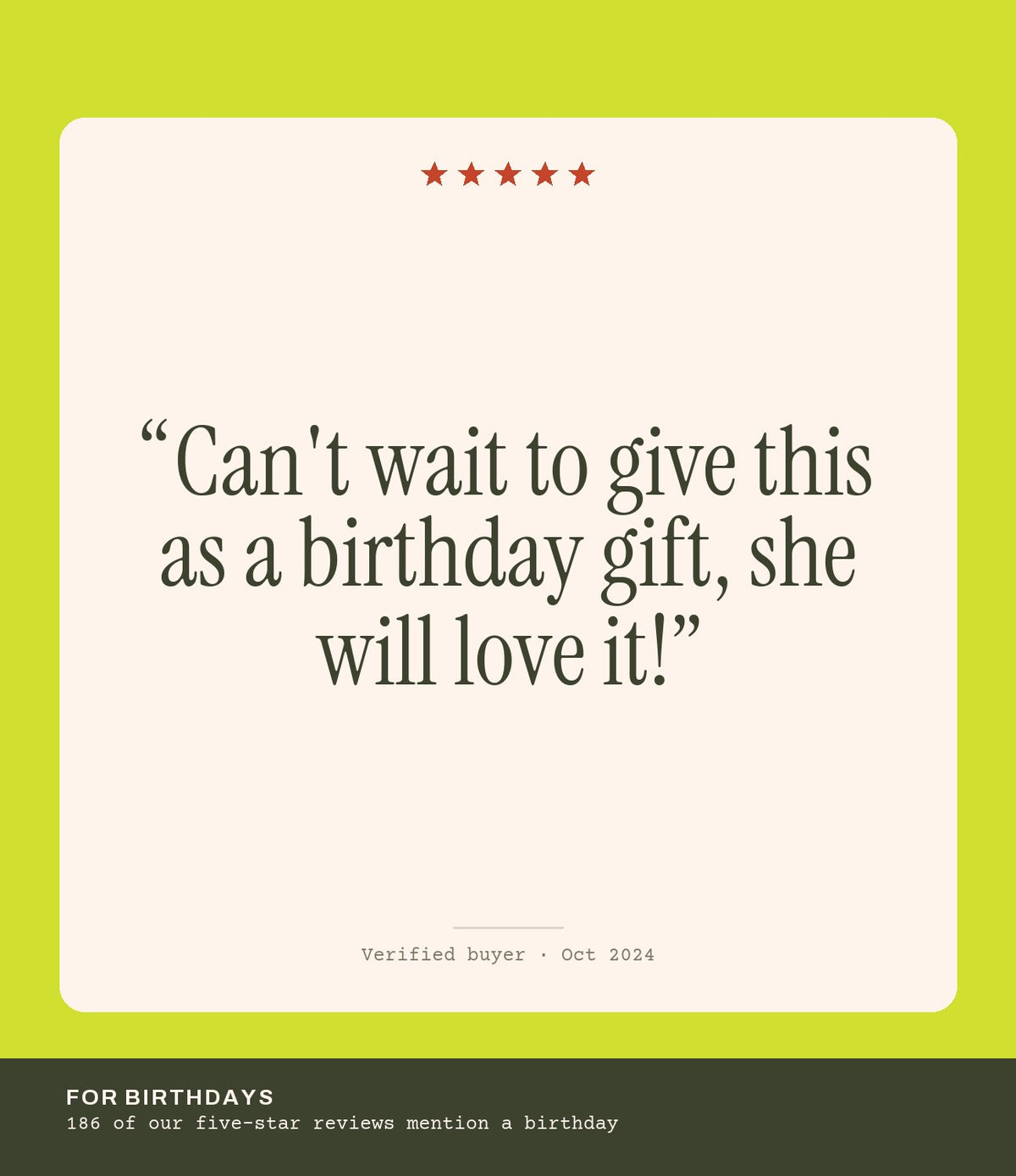 Verified buyer review: Can't wait to give this as a birthday gift, she will love it!