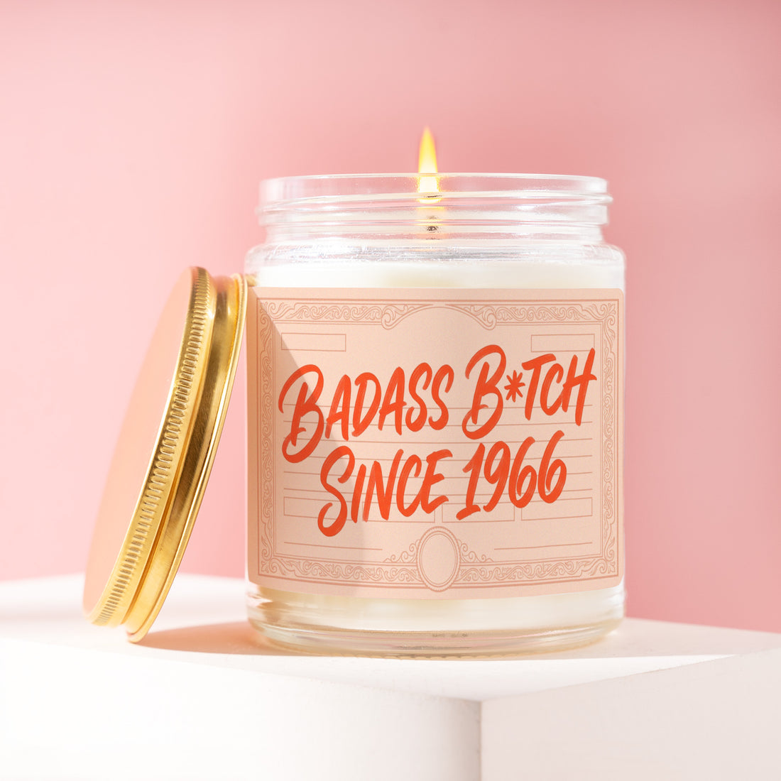 Funny 60th Birthday Gift for Her, Badass B*tch Since 1966 Candle, Turning 60 Present for Best Friend, Birthday Gift for Mom R385