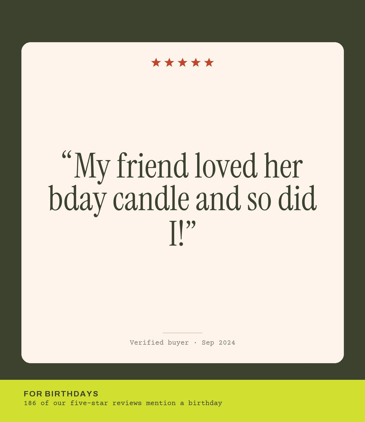 Verified buyer review: My friend loved her bday candle and so did I!