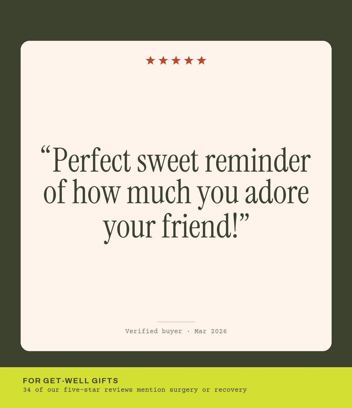 Verified buyer review: Perfect sweet reminder of how much you adore your friend!