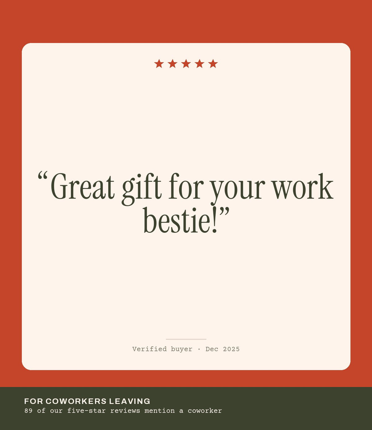 Verified buyer review: Great gift for your work bestie!
