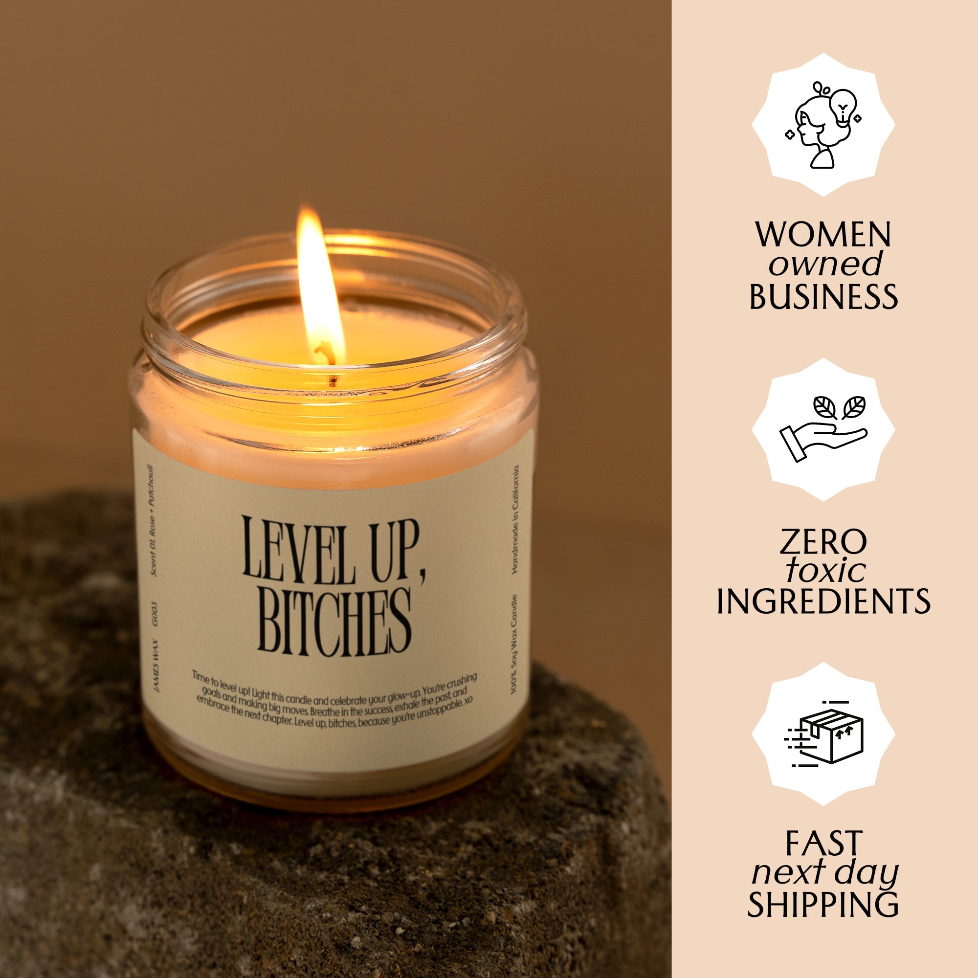 XN Encouragement Gift Funny Candle For Leveling Up Level Up Bitches Candle Gift For Her G003