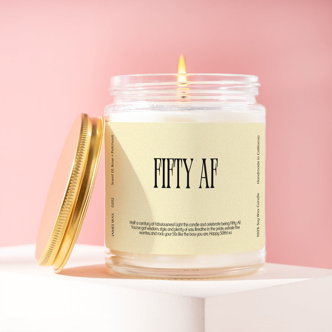 50th Birthday 50th Birthday Fifty AF Candle Birthday Gift G012