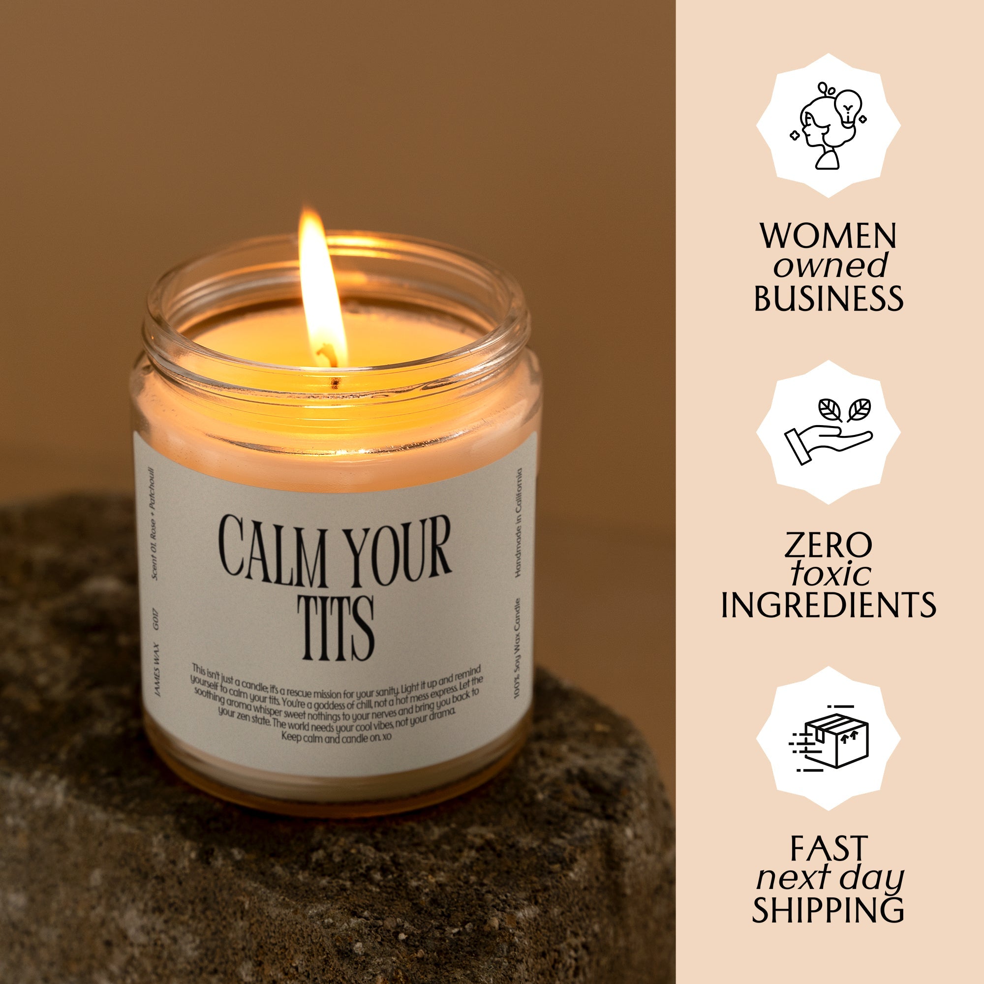 XN Stress Relief Gift Funny Candle For Relaxation Calm Your Tits Candle Gift For Her  G017