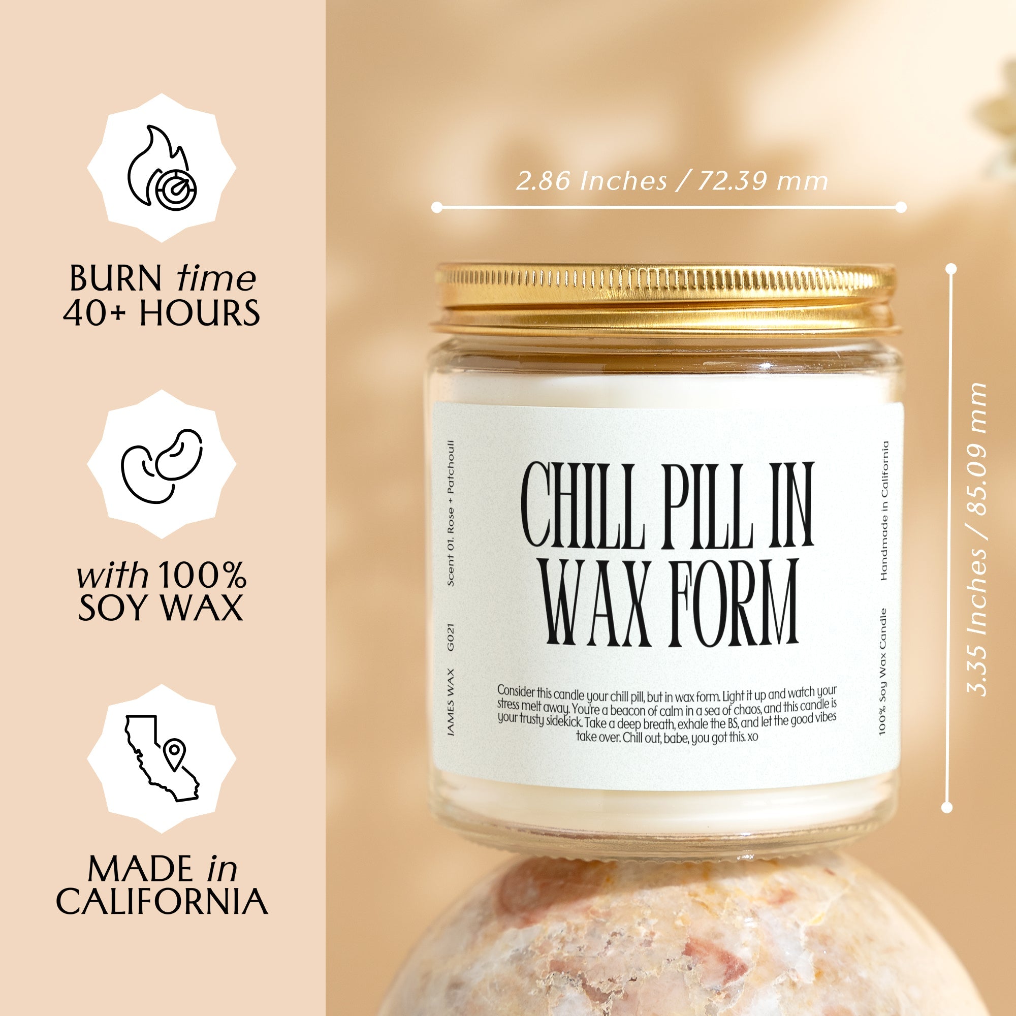 XN Stress Relief Gift Funny Candle For Relaxation Chill Pill in Wax Form Candle Gift For Her G021