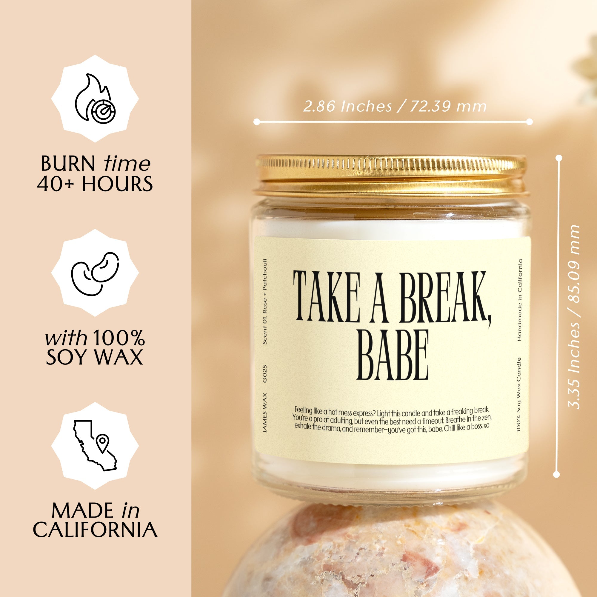 XN Relaxation Gift Funny Candle For Taking a Break Take a Break Babe Candle G025