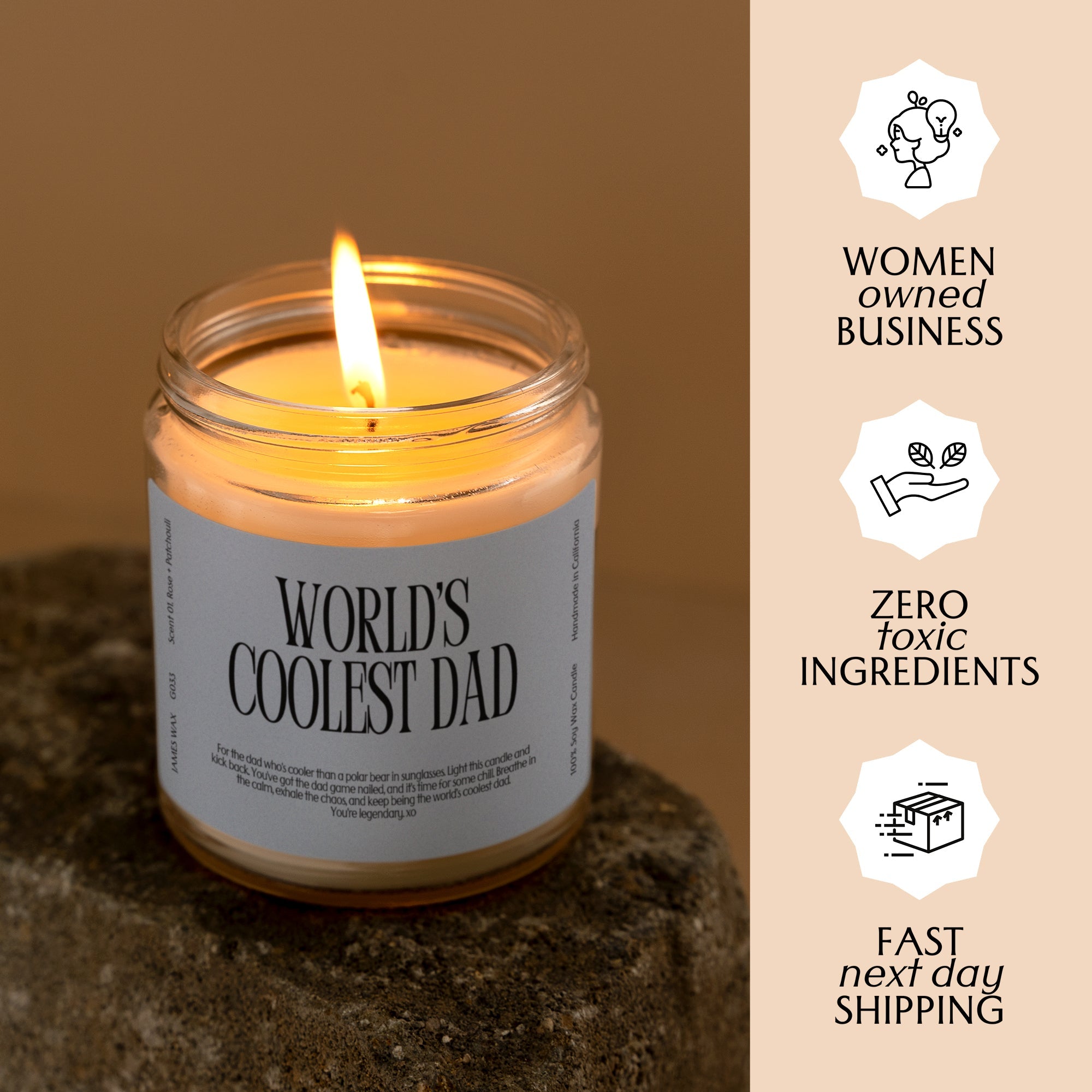 XN Father's Day Gift Funny Candle For Dads World's Coolest Dad Candle Gift For Her G033