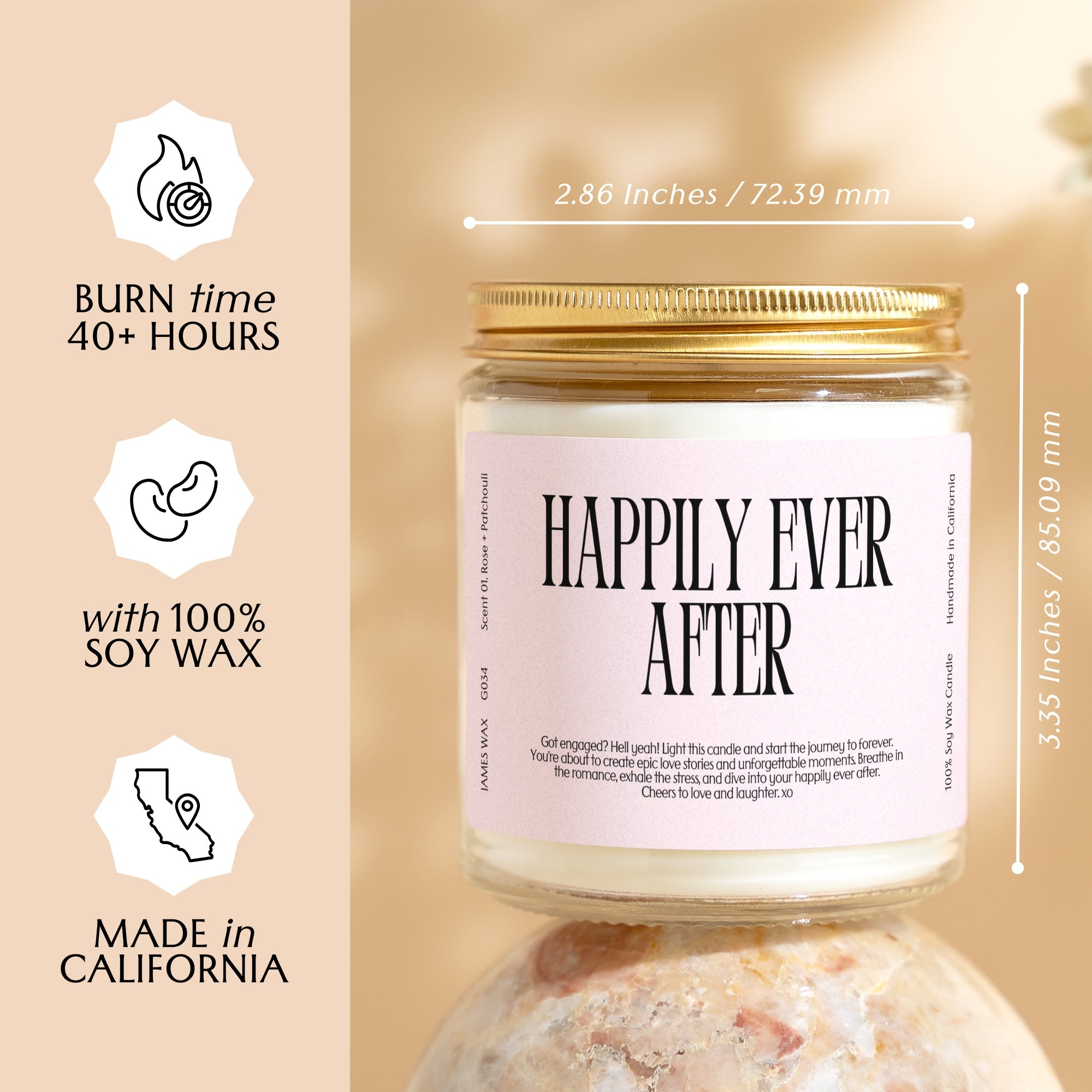 XN Engagement Gift Funny Candle For Engaged Couples Happily Ever After Candle Gift For Her G034