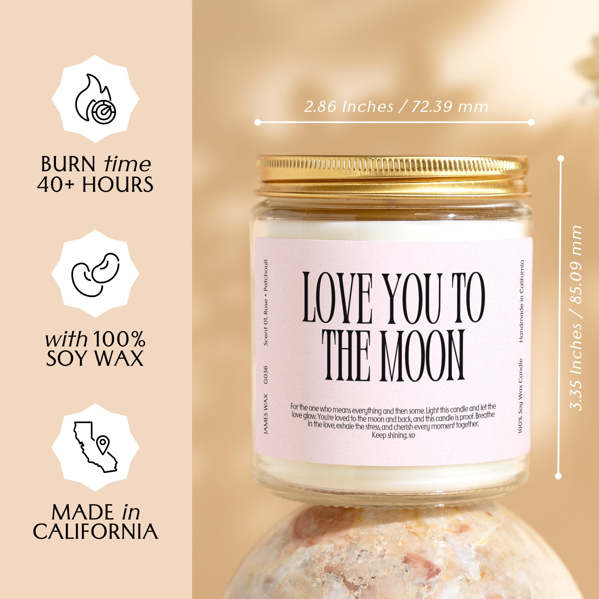 XN Love Gift Funny Candle For Loved Ones Love You to the Moon Candle Gift For Her G036