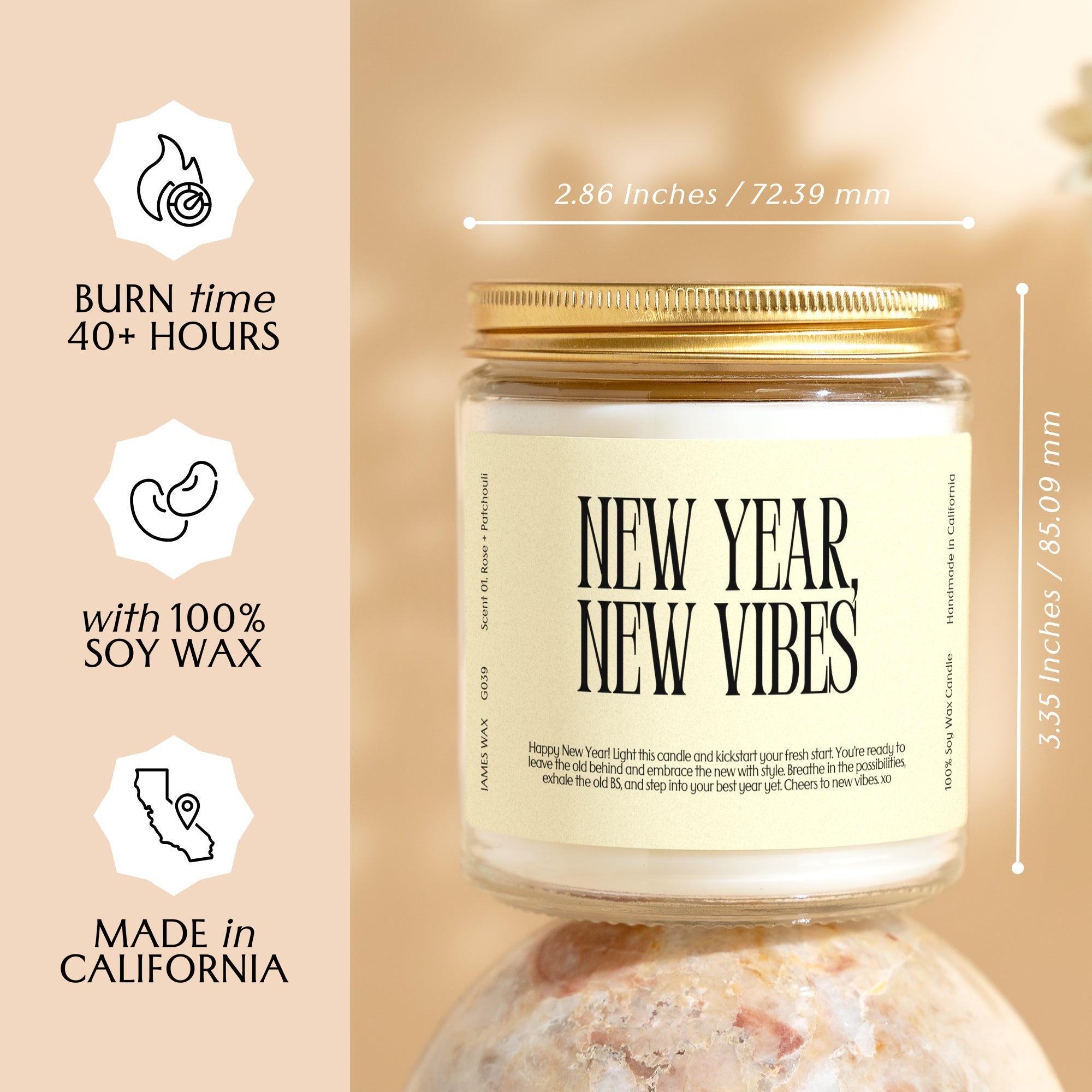 XN New Year Gift Funny Candle For New Year New Year New Vibes Candle Gift For Her G039