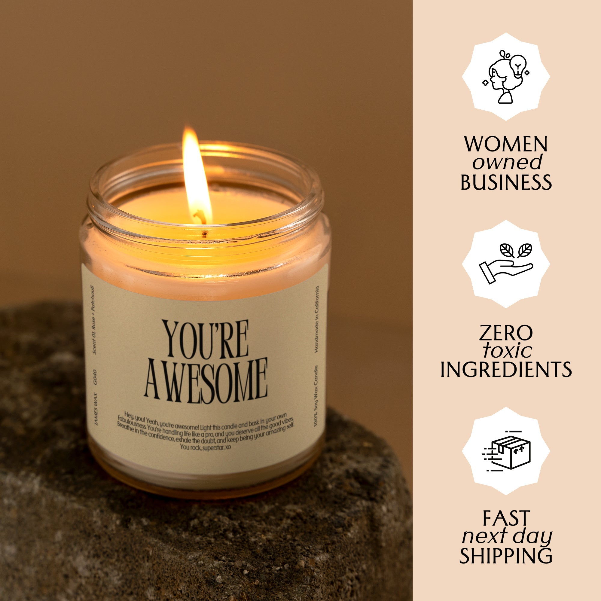 XN Encouragement Gift Funny Candle For Saying You're Awesome You're Awesome Candle Gift For Her G040