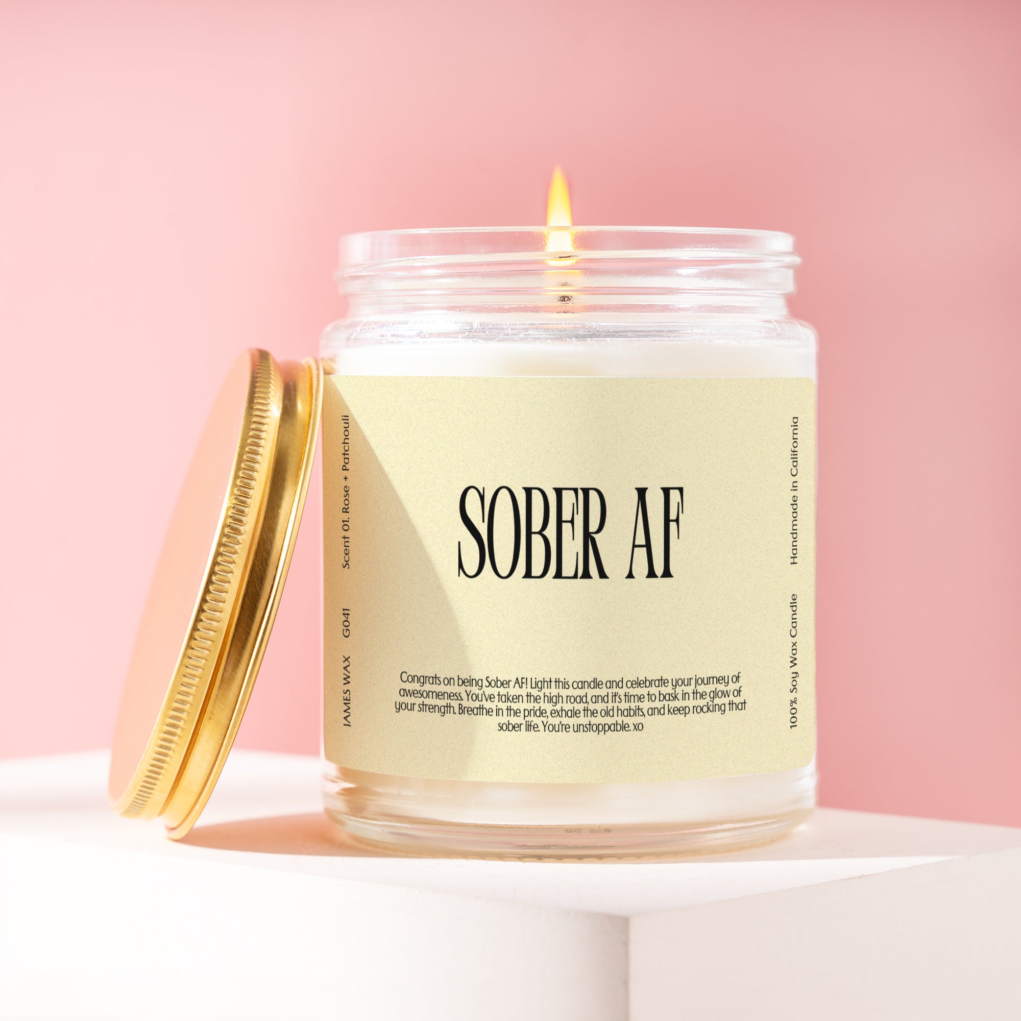 XN Sobriety Gift Funny Candle For Celebrating Sobriety Sober AF Candle Gift For Her Gift For Him G041