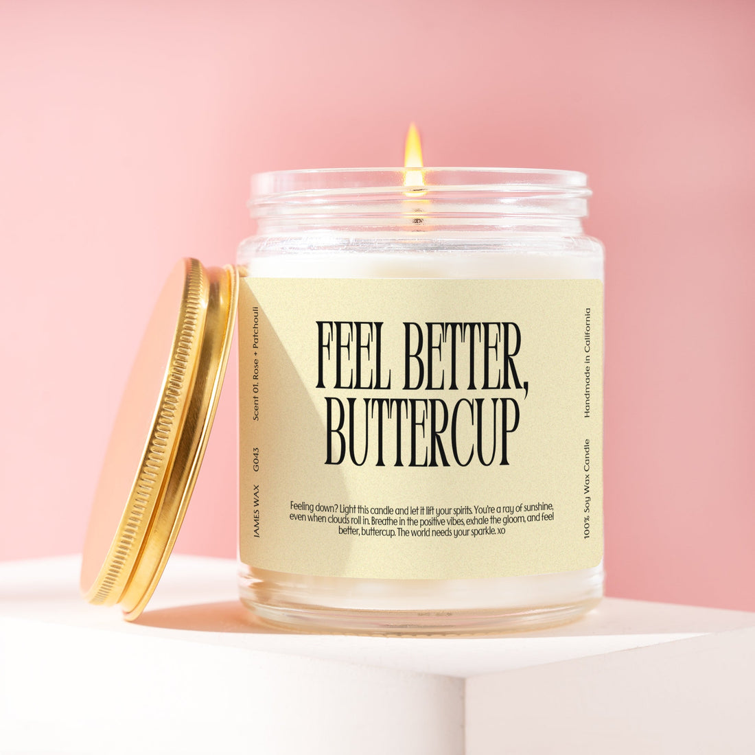 Get Well Soon Recovery Feel Better, Buttercup Candle G043