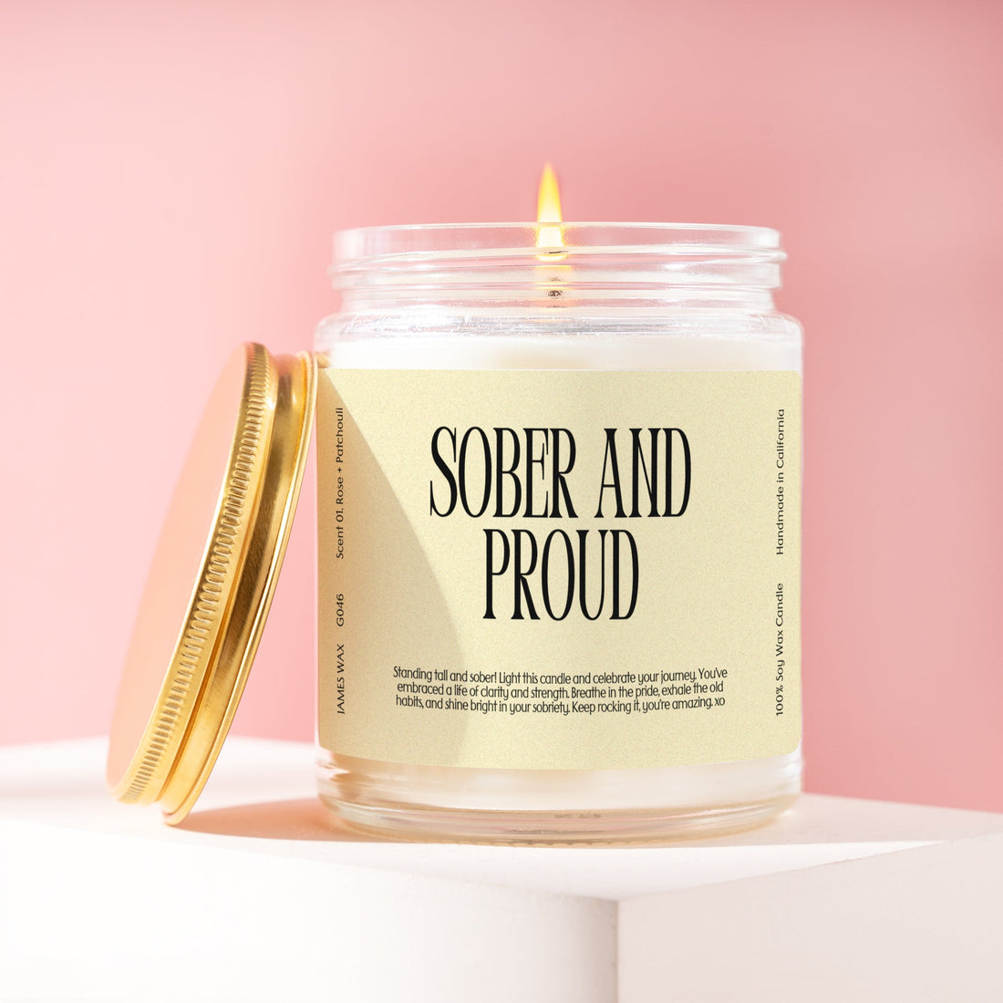Sobriety Celebrating Sobriety Sober and Proud Candle G046