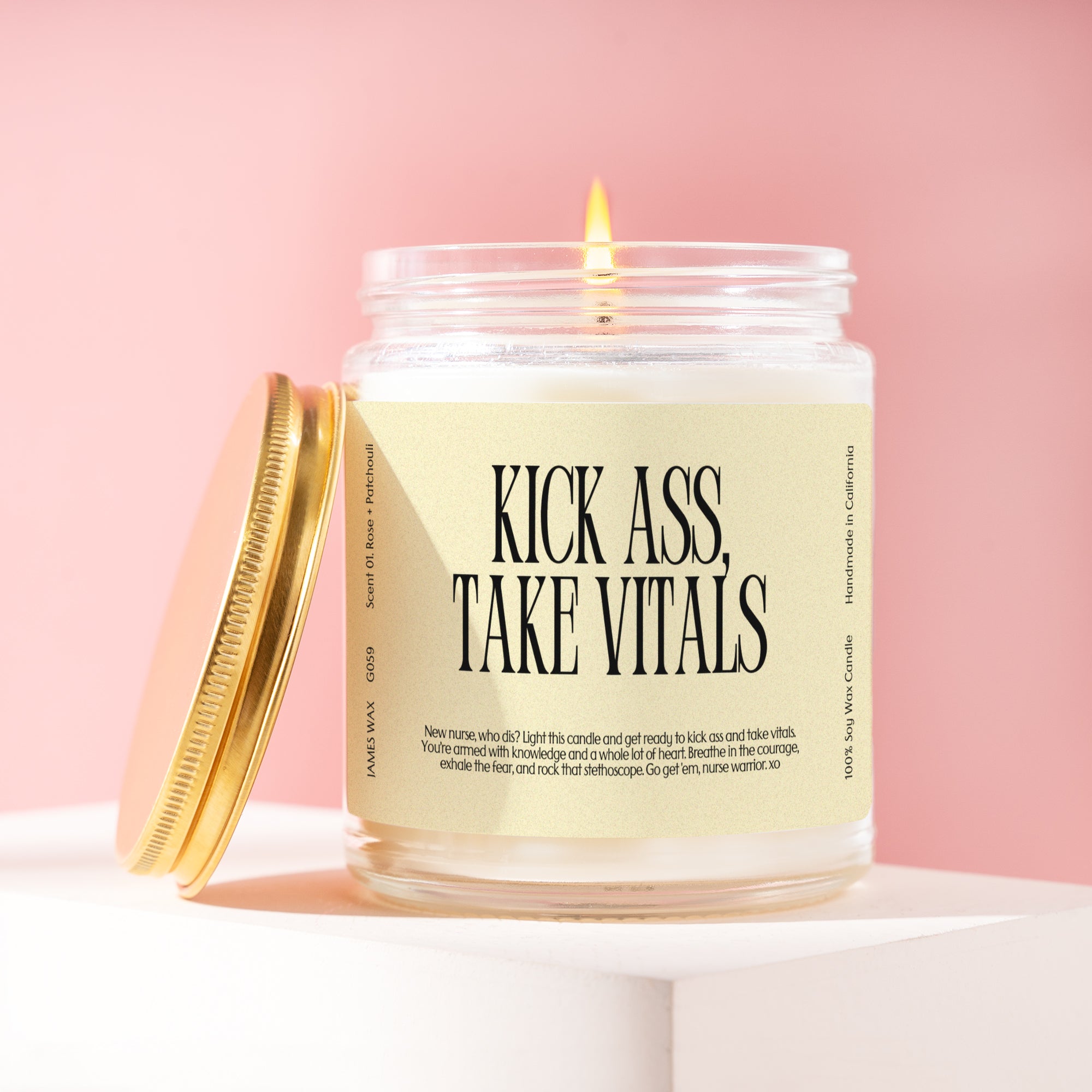 XN Nurse Gift Funny Candle For New Nurses Kick Ass Take Vitals Candle Gift For Her G059