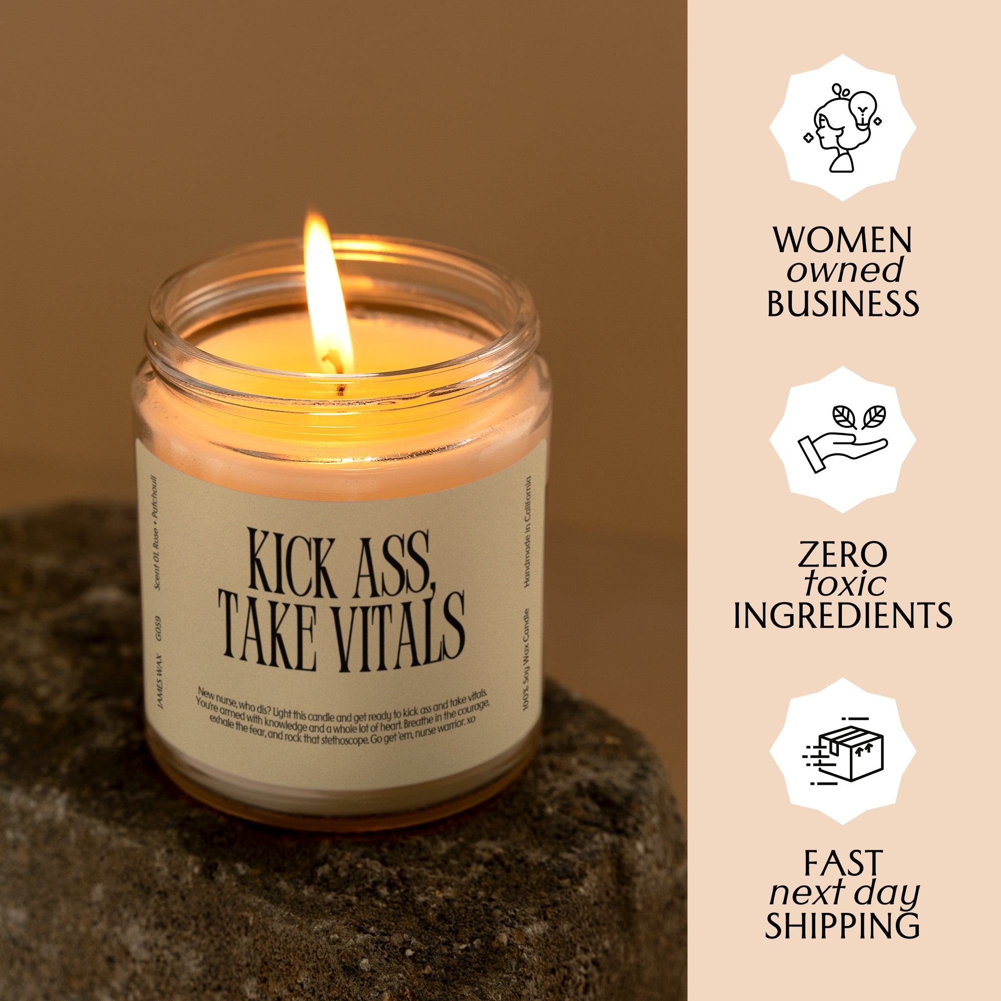 XN Nurse Gift Funny Candle For New Nurses Kick Ass Take Vitals Candle Gift For Her G059