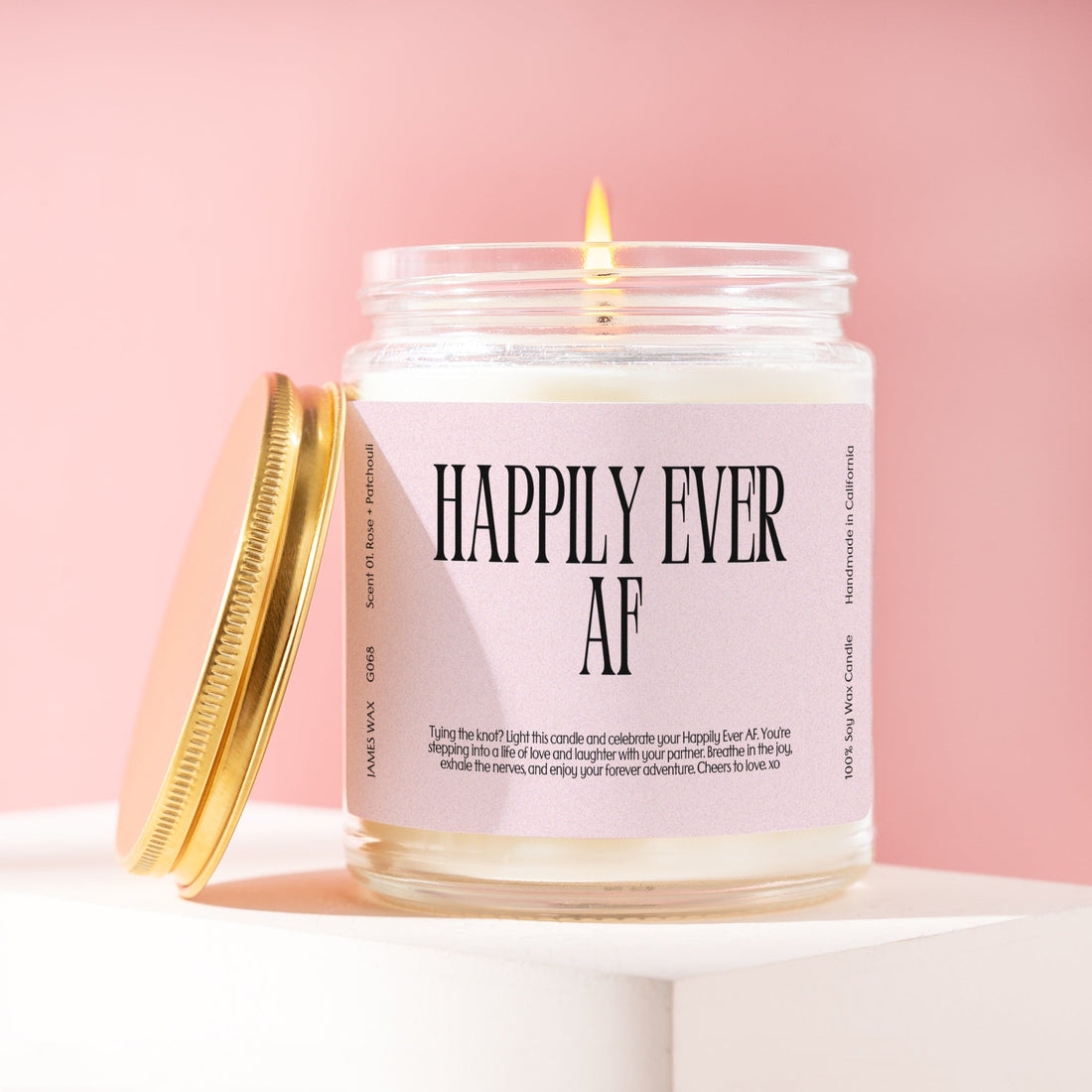 Wedding Newlyweds Happily Ever AF Candle G068