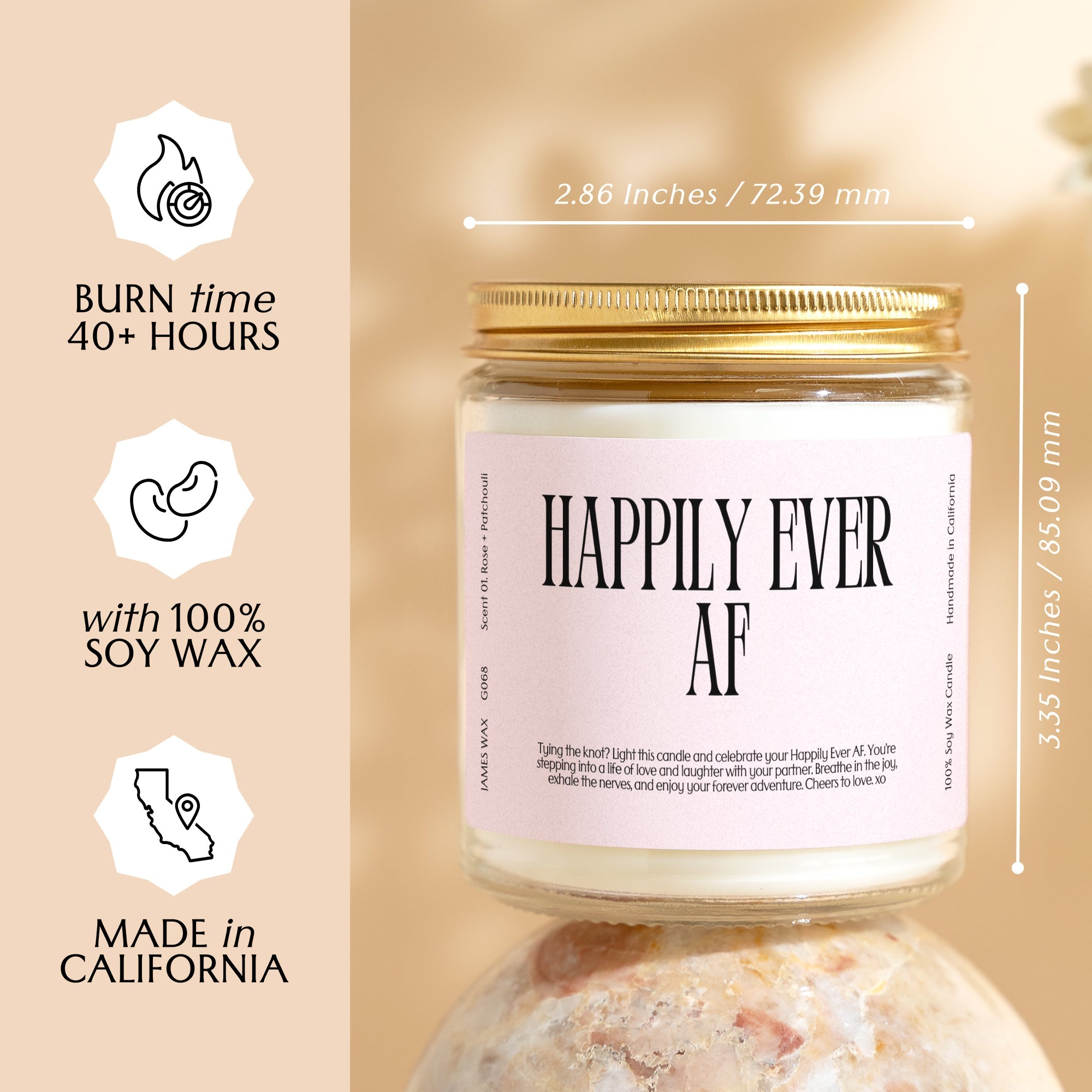 XN Wedding Gift Funny Candle For Newlyweds Happily Ever AF Candle Gift For Her G068